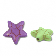 Abalorios de cer&aacute;mica estrella Multicolor
