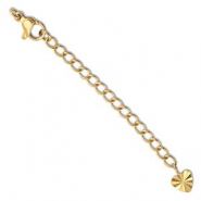 Fornituras Acero inox extención set de cadena corazón con mosquetón Dorado