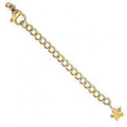 Fornituras Acero inox extención set de cadena estrella con mosquetón Dorado