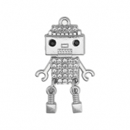 Colgantes llamativos robot Plateado