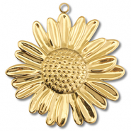 Colgantes Acero Inox flor Dorado