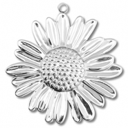 Colgantes Acero Inox flor Plateado