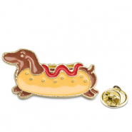 Pins hot dog Amarillo-marrón-dorado