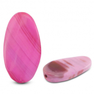 Piedras Naturales abalorios Ágata óvalo rosa-marrón