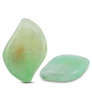 Piedras Naturales abalorios Cuarzo hoja craquelado Transparente verde claro