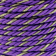 Cordón trendy espiral 3mm Púrpura-dorado