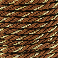 Cordón trendy espiral 3mm Marrón-dorado
