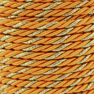 Cordón trendy espiral 3mm Naranja-dorado