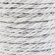 Cordón trendy espiral 3mm Blanco-plateado