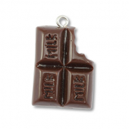 Colgantes de resina chocolate Marr&oacute;n oscuro