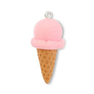 Colgantes de resina helado Rosa-marr&oacute;n claro
