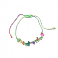 Pulseras trendy abalorios mixtas Multicolor-dorado
