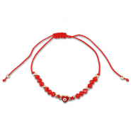 Pulseras trendy abalorios mixtas Rojo-dorado