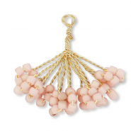Colgantes de abalorios de cristal flor Dorado-rose vintage