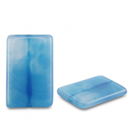 Piedras Naturales abalorios &Aacute;gata rect&aacute;ngulo Transparente azul