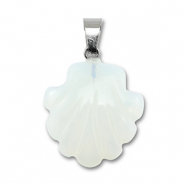 Colgantes de piedra natural vidrio conchas Transparente blanco