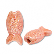 Abalorios de cerámica griega DQ pez Melocotón de coral