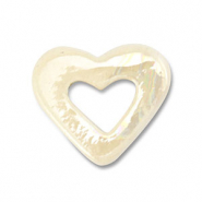 Abalorios de cerámica griega DQ corazón Blancuzco