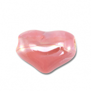 Abalorios de cerámica griega DQ corazón Rosa malva