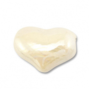 Abalorios de cerámica griega DQ corazón Blancuzco