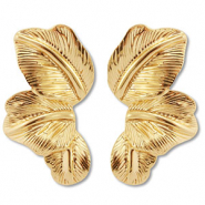 Pendientes trendy hoja Dorado