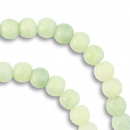 Abalorios de vidrio 6 mm Verde claro-amarillo claro