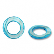 Abalorios conchas 20mm redondos Azul