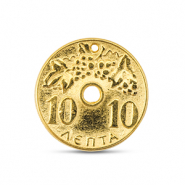 Colgantes met&aacute;licos DQ moneda Dorado (sin n&iacute;quel)