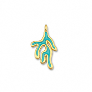 Colgantes met&aacute;licos DQ coral Azul turquesa-Dorado (sin n&iacute;quel)