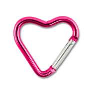 Fornituras coloridas anilla de llavero corazón Rosa magenta brillante