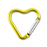 Fornituras coloridas anilla de llavero corazón Amarillo dorado brillante
