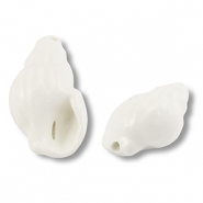 Abalorios de cerámica bocina Blanco