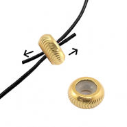 Fornituras Acero Inox abalorios de cierre deslizante con motivo 7mm Dorado