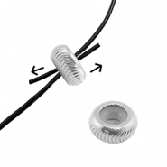 Fornituras Acero Inox abalorios de cierre deslizante con motivo 7mm Plateado