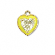 Metal TQ lat&oacute;n colgante coraz&oacute;n Dorado-amarillo ne&oacute;n-amarillo claro