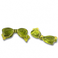 Abalorios acr&iacute;licos lazo Verde oliva-dorado