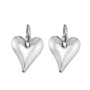 Pendientes Acero Inox corazón Plateado