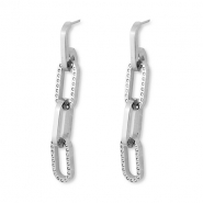 Pendientes Acero Inox cadena Plateado