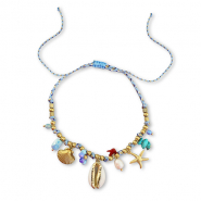Pulseras Acero Inox con colgante vida marina Dorado-multicolor