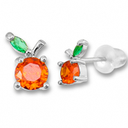 Metal TQ lat&oacute;n pendiente manzana Plateado-naranja c&aacute;lido-verde