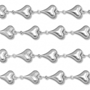 Fornituras Acero Inox cadena jasseron corazón Plateado