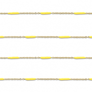 Fornituras Acero Inox cadena jasseron con barra Dorado-amarillo