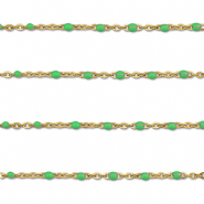 Fornituras Acero Inox cadena jasseron 1mm Dorado-verde