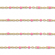 Fornituras Acero Inox cadena jasseron 1mm Dorado-rosa