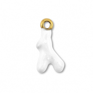 Colgantes Acero Inox coral Dorado-blanco