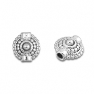 Abalorios Acero Inox con puntos Plateado