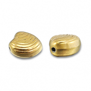 Abalorios Acero Inox concha Dorado