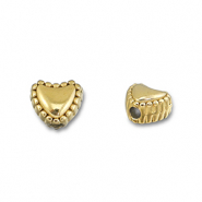 Abalorios Acero Inox coraz&oacute;n Dorado