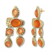Pendientes llamativos Dorado-coral