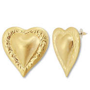 Pendientes llamativos corazón Dorado
